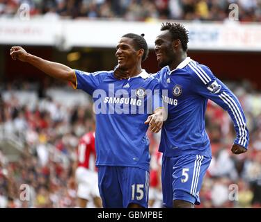 Chelsea's Florent Malouda, top, celebrates scoring against West ...