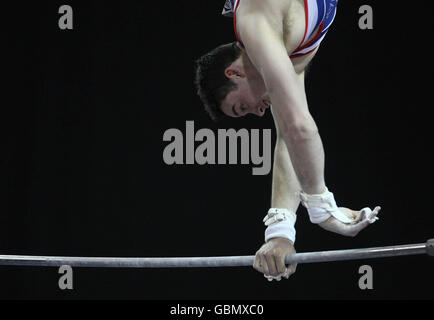 Gymnastics - Glasgow 2009 Grand Prix - Day Two - Kelvin Hall International Sports Arena. Great Britain's Kristian Thomas during the Glasgow Grand Prix at Kelvin Hall, Glasgow. Stock Photo