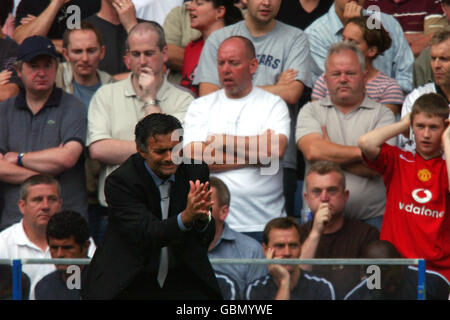 Soccer - FA Barclays Premiership - Chelsea v Manchester United. Chelsea coach Jose Mourinho Stock Photo