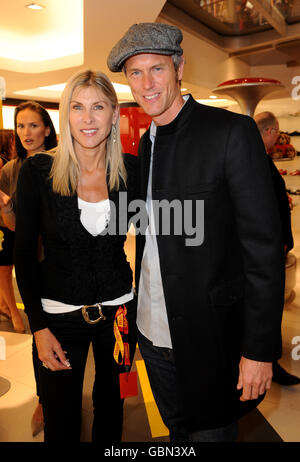 Sharron Davies and Mark Foster during the launch of the Ferrari Store on Regent Street, central London. Stock Photo