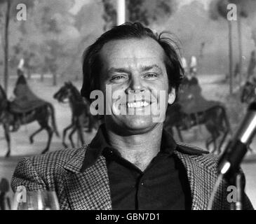 Jack Nicholson, who plays Randle Patrick McMurphy, at a press conference Stock Photo