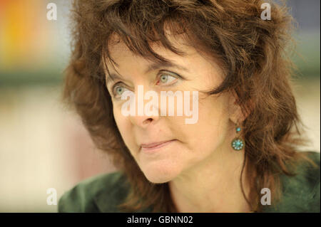 Ruth Padel, the first female Oxford University Professor of Poetry, speaks during a press conference at The Hay Festival, Hay-on-Wye, Wales, where she is explaining why she resigned following her involvement in an alleged smear campaign against a former rival. Stock Photo