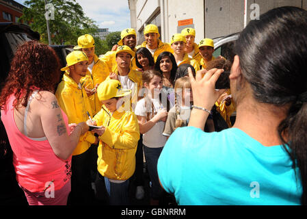 Britain's Got Talent winners, dance group Diversity with fans at The London Studios on the South Bank. Stock Photo