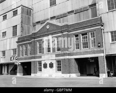 Rugby Union - Main Entrance - Twickenham. The main entrance and main gate at Twickenham rugby ground. Stock Photo