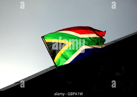Soccer - Confederations Cup 2009 - Group A - South Africa v Iraq - Ellis Park. A South African fan waves a flag before the game Stock Photo