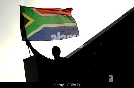 Soccer - Confederations Cup 2009 - Group A - South Africa v Iraq - Ellis Park. A South African fan waves a flag before the game Stock Photo