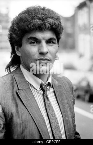 Former Chelsea goalkeeper Petar Borota outside West London Court, where he was charged with gallery damage Stock Photo