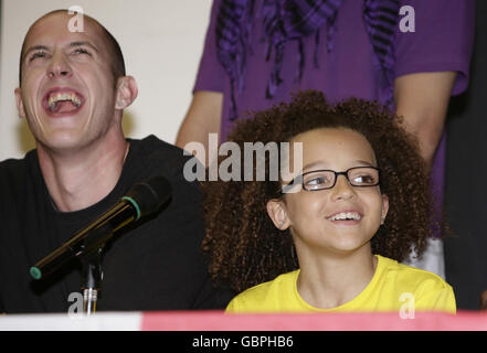 Terry Smith (left) and Perri Kelly who are members of 'Diversity', the winners of Britain's Got Talent during a press conference at Sony HQ in Kensington, west London. Stock Photo