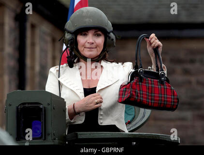 Lorraine Kelly, in a tank, launches Armed Forces Day at the Redford Barracks, Edinburgh. Stock Photo