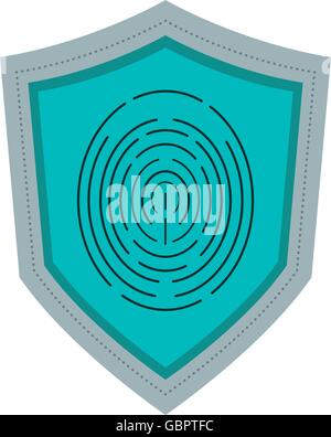 shield with fingerprint icon Stock Vector