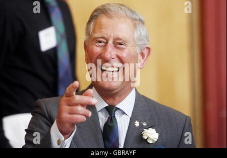 The Prince of Wales during a visit to the National Piping Centre in Glasgow. Stock Photo