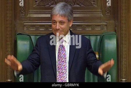 John Bercow MP addresses the House of Commons after winning the ballot to become the new Speaker of the House of Commons. Stock Photo