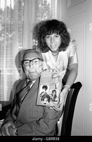 Former showbusiness promoter turned author, Mr Joe Collins, 83, father of the actress Joan Collins and authoress Jackie Collins, with their half-sister Natasha, 18, at a London reception tonight to mark the publication of the Collin's life story 'A Touch of Collins' Stock Photo