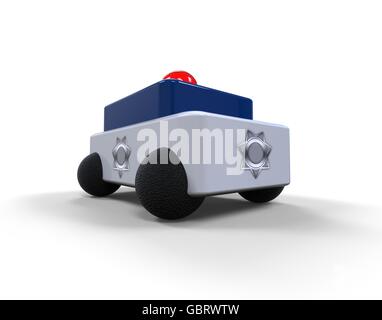 3D render image representing a police car vehicles. Stock Photo