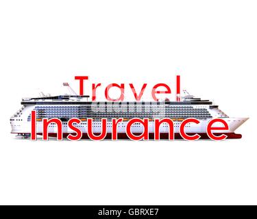 3D render image of different type of travel vehicles with travel insurance text representing travel safety concept. Stock Photo