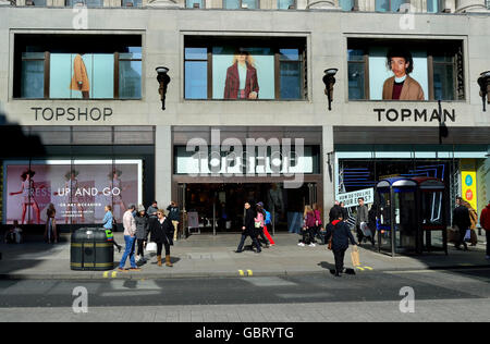 London, England, UK. Topshop / Topman shop in Oxford Circus Stock Photo