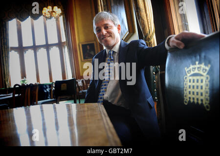 The new Speaker of the House of Commons, John Bercow, in his office at the House of Commons in Westminster. The Speaker revealed that he will not claim the parliamentary second home allowance while in the post. Stock Photo