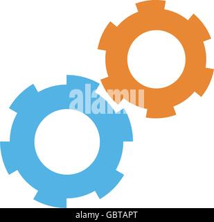 two gears icon Stock Vector