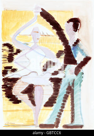 Ernst Ludwig Kirchner Dancing Couple In The Snow Painting 1928 1929 ernst-ludwig-kirchner-dancing-couple-in-the-snow-painting-1928-1929