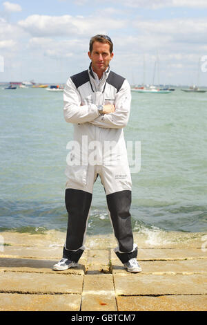 Triple Olympic Gold Medallist, Great Britain's Ben Ainslie on the slipway during a Round the Island Race Photocall at the Island Sailing Club in Cowes, Isle of Wight. Stock Photo