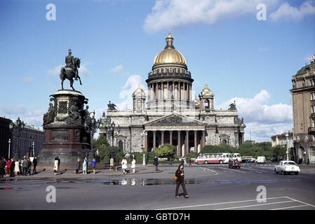 geography / travel, Russia, Saint Petersburg (Leningrad), churches, St. Isaac's cathedral, exterior view, 1972, Additional-Rights-Clearences-Not Available Stock Photo