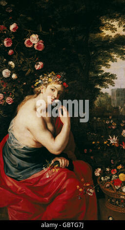 fine arts, Rubens, Peter Paul (1577 - 1640), painting, 'La diosa Flora', Prado, Madrid, Stock Photo