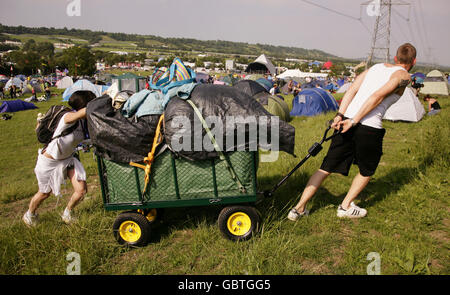 Glastonbury Festival 2009 - Arrivals Stock Photo