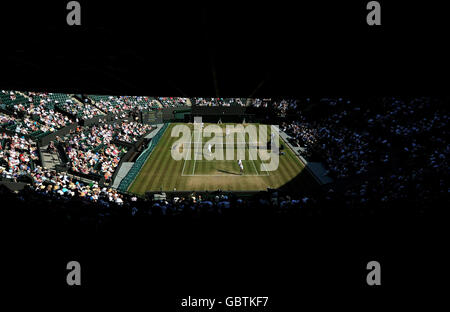 Tennis - 2009 Wimbledon Championships - Day Eight - The All England Lawn Tennis and Croquet Club. Action on Court One during the Wimbledon Championships at the All England Lawn Tennis and Croquet Club, Wimbledon, London. Stock Photo