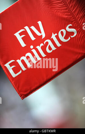 Rugby Union - Emirates Sevens - IRB World Series 2009 - Twickenham. General view of a Fly Emirates branded corner flag