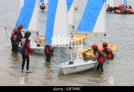 Yachting stock. The Weymouth and Portland National Sailing Academy in Dorset. Stock Photo