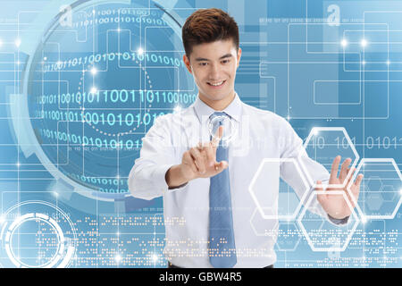 Business men do data analysis Stock Photo