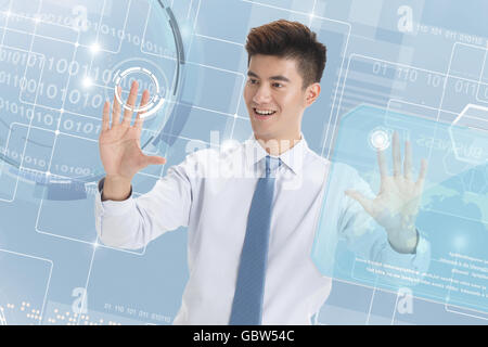 Business men do data analysis Stock Photo