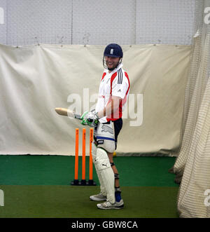 Cricket - England Nets - Edgbaston. England's Andrew Flintoff during a nets session at Edgbaston, Birmingham. Stock Photo