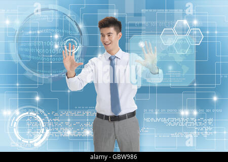 Network technology business man Stock Photo
