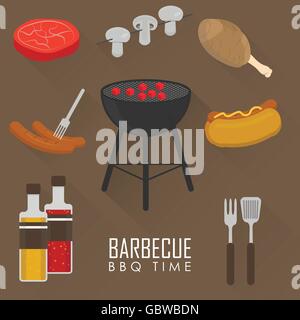 Set of vector icons for barbecue and grill Stock Vector Image & Art - Alamy