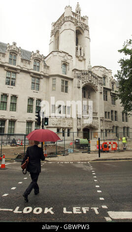 A general view of the Supreme Court of the United Kingdom, whose construction at the renovated Middlesex Guildhall in Parliament Square in central London, has until recently been hidden behind hoardings. Stock Photo