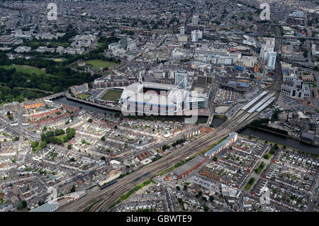 General Stock - Millennium Stadium - Cardiff. An aerial view of the Millennium Stadium in Cardiff Stock Photo