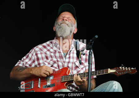 Seasick Steve on stage at Hard Rock Calling, in Hyde Park, London. Stock Photo