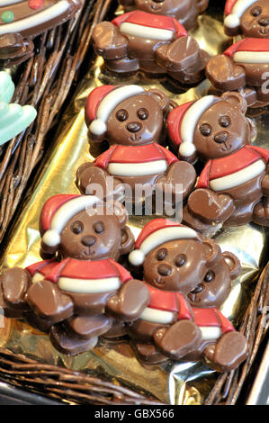 Christmas chocolates at La Boqueria market, Barcelona. Catalonia, Spain Stock Photo