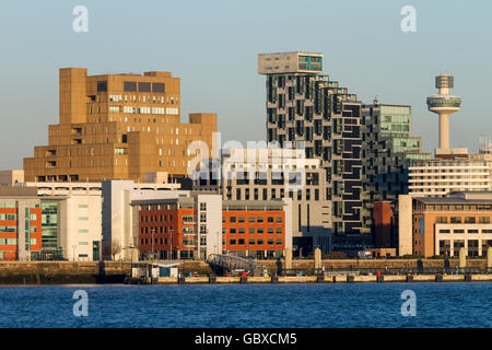 Liverpool waterfront skyline, England Stock Photo