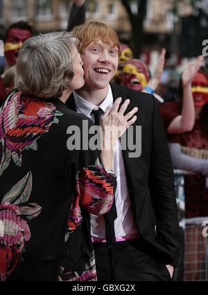 Rupert Grint and Maggie Smith arriving for the world premiere of Harry Potter and the Half-Blood Prince at the Odeon Leicester Square, London. Stock Photo