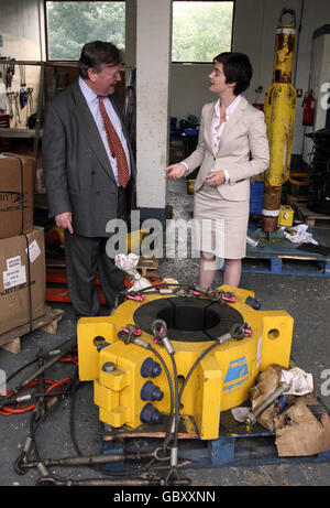 Conservative Party Parliamentary Candidate Chloe Smith and Conservative MP Ken Clarke during a visit to Aquaterra Energy in Norwich, whilst canvassing ahead of the Norwich North by-election on Thursday. Stock Photo