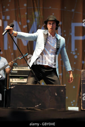 Paul Smith of Maximo Park performs during day 3 of the 15th International Benicassim Festival in Benicassim, Spain. Stock Photo