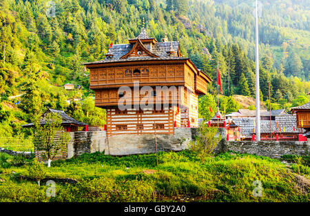 Bhimakali Hindu temple made of wood, Sarahan, India Stock Photo