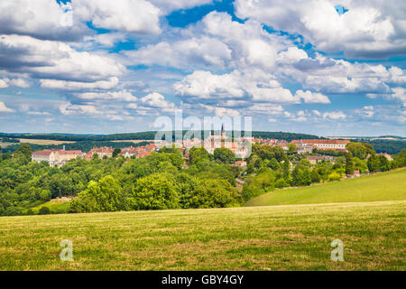 Medieval town of Flavigny-sur-Ozerain, filming location of the 2000 movie Chocolat, in Burgundy, France Stock Photo