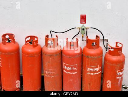 Calor gas propane cyclinders. Stock Photo