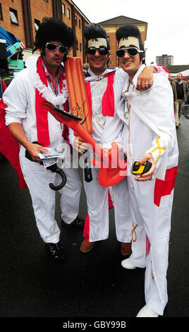 Cricket fans in fancy dress arrive for Day Three of the Third npower Ashes Test Match at Edgbaston, Birmingham. PRESS ASSOCIATION Photo. Picture date: Saturday August 1, 2009. Photo credit should read: Rui Vieira/PA Wire Stock Photo