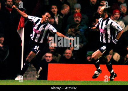 West Bromwich Albion's Robert Earnshaw celebrates scoring the equalising goal against Arsenal Stock Photo