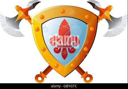 Shield With Axe Stock Vector