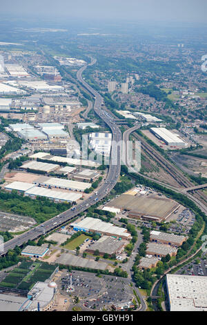 M6 elevated section, Birmingham West Midlands UK, south of Spaghetti junction